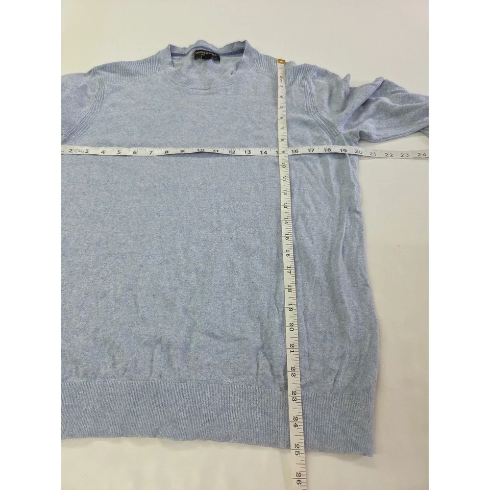 Banana Republic Sweater Men Medium Blue Silk Linen Crewneck Pastel Preppy Beach